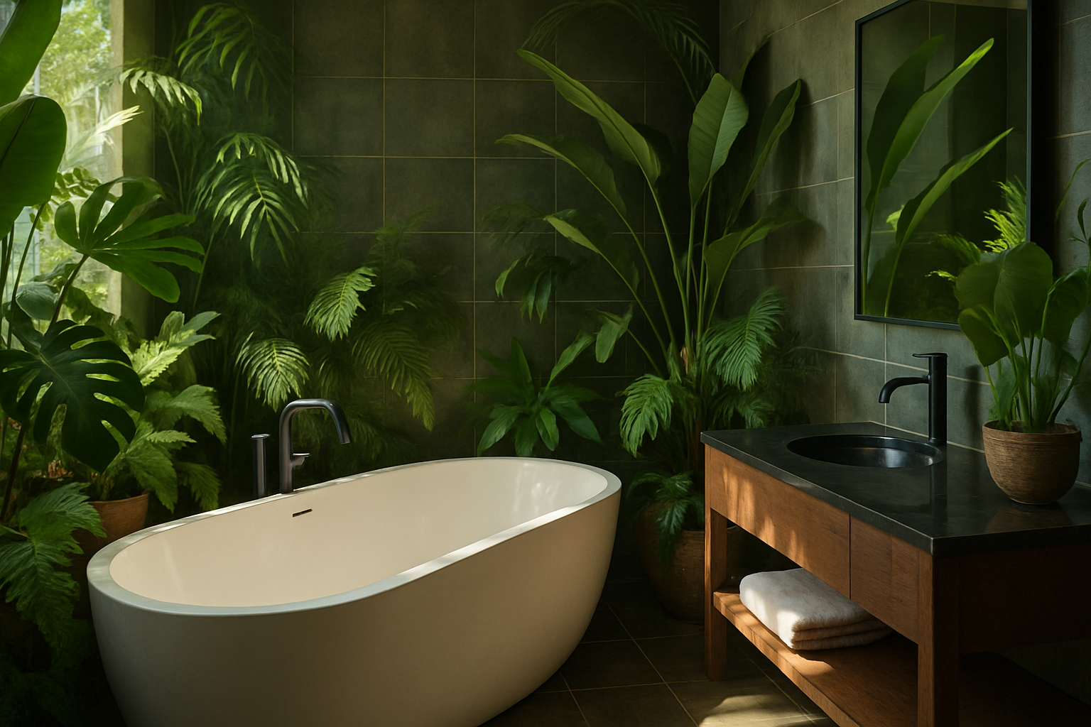 Stwórz Dżunglę w Łazience: Pomysły na Egzotyczny Wystrój